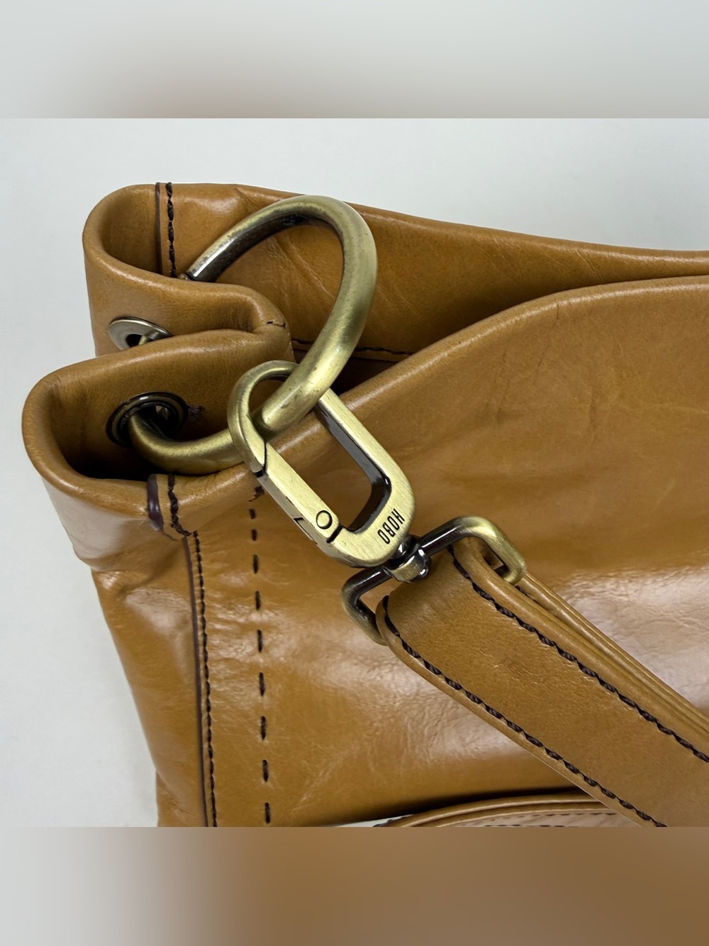 HOBO Seneca Natural Color Leather Satchel Bag - Picture 6 of 7